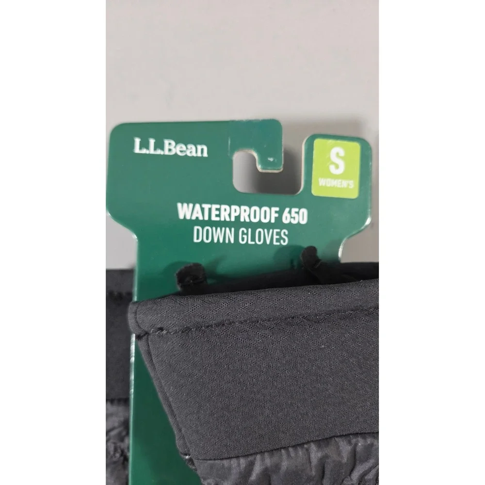 L.L. Bean Waterproof 650 Down‎ Gloves Womens S Black Winter Insulated Ripstop